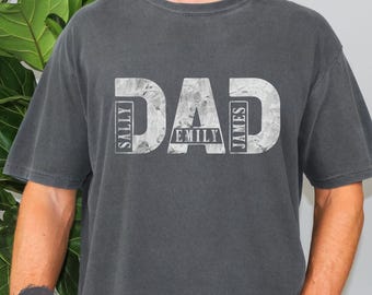 Custom Dad Shirt With Kids Names, Personalized Father Comfort Colors T-Shirt, Father's Day Sweatshirt, New Daddy Hoodie, Birthday Gift Tee