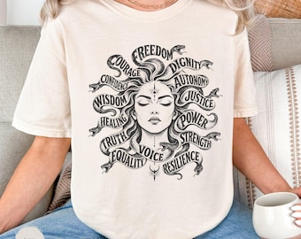 Medusa Mythical Shirt, Comfort Colors Greek Mythology Feminist Gift, Empowerment Protest Activist Graphic Tee, Freedom Statement Sweatshirt