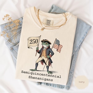 Retro amerikanisches lustiges Frosch-250-jähriges Jubiläums-T-Shirt, Komfort-Farben-T-Stück US-Unabhängigkeitstags-Hemd, Semiquincentennial-Sweatshirt 1776-2026