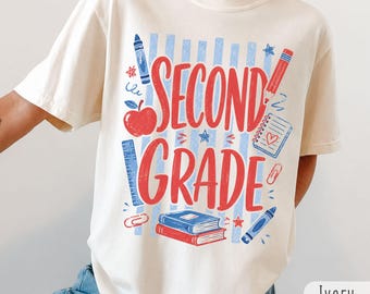 Second Grade Comfort Colors Teacher Shirt, 2nd Grade Teacher Team Shirts, Second Grade Shirt, Gift For New Teacher, School Staff Sweatshirt