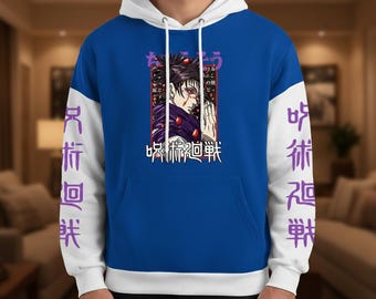 Anime Choso Grafik Hoodie, Jujutsu Streetwear Pullover