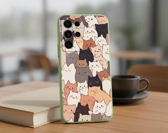 Stapelkatzen Handyhülle für Samsung Galaxy-Modelle – Kawaii Tier Design