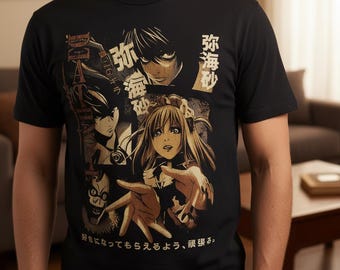 Vintage De4th Note Anime T-Shirt, Retro Manga T-Shirt, Y2K Grafik-Shirt, Klassisches Japanisches Anime Top, Unisex Kurzarm T-Shirt