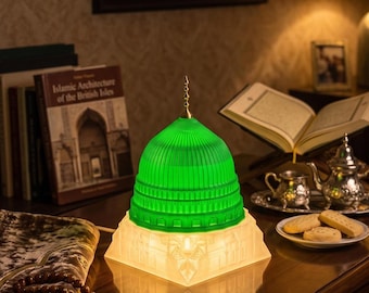 Green Dome Night Light | Islamic Home Decor | Medina Lamp | Umrah Gift | Muslim Nursery Decor
