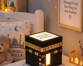 Personalized Kaaba Night Light for Kids, Islamic Nursery Decor, Muslim Baby Gift, Aqiqah Gift, Ramadan and Eid Room Decor