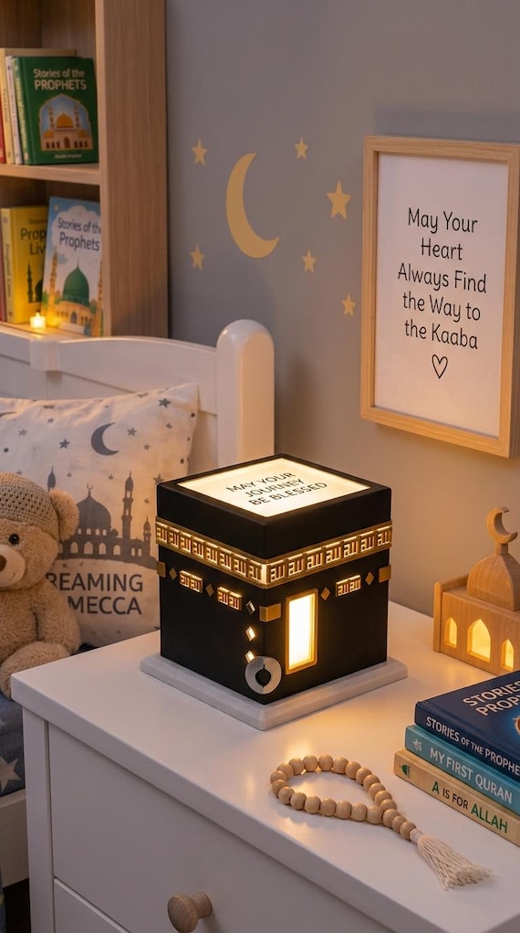 Personalized Kaaba Night Light for Kids, Islamic Nursery Decor, Muslim Baby Gift, Aqiqah Gift, Ramadan and Eid Room Decor