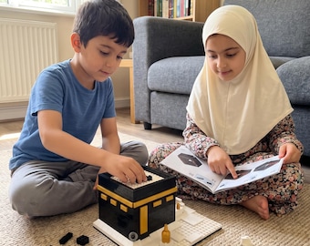 Zestaw klocków Kaaba | Islamska zabawka edukacyjna dla dzieci | Model DIY, 300 elementów | Prezent dla muzułmanów | Aktywność w edukacji domowej