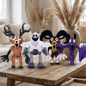 99 Nights In The Forest Creepy Deer Inspired Plush Toys / Owl Ram Bat Plushie