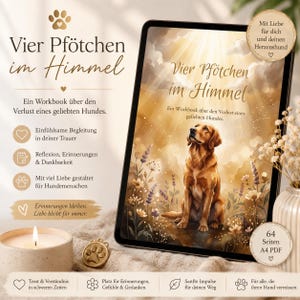Cane smarrito | Consulenza per il lutto canino | Quaderno di esercizi | Libro dei ricordi del cane | Quattro zampe in paradiso | PDF digitale | Download PDF immediato
