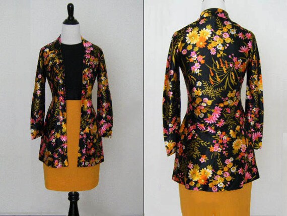 MARKDOWN - 1970's Vintage Yellow and Pink with Bl… - image 1