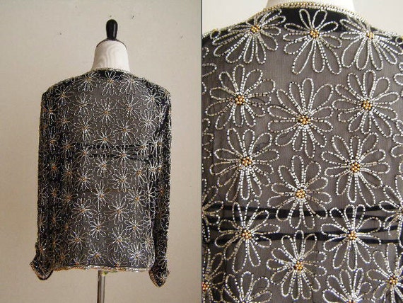 1980's Vintage Beaded Evening Jacket by Mark & Jo… - image 2