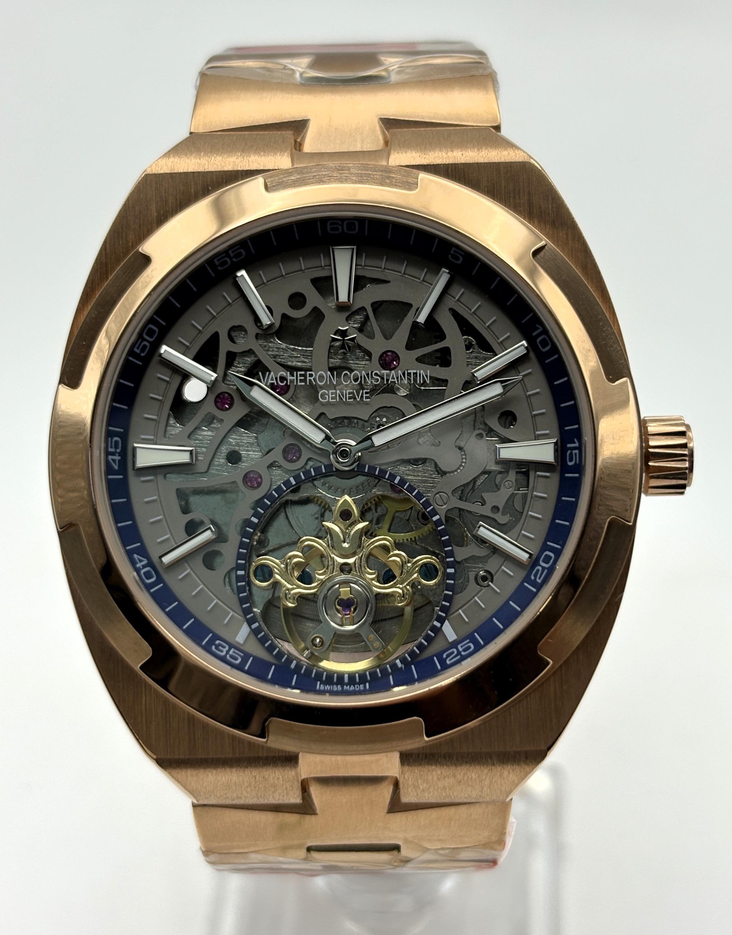 Vintage Vacheron Constantin Geneve Overseas Tourbillon Automatic Silver Dial Men's Wrist Watch Free Shipping