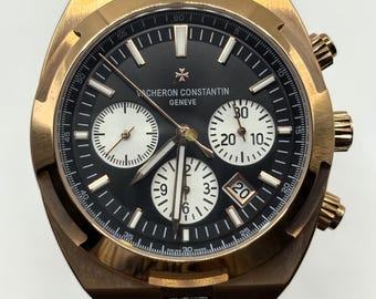 Vintage Vacheron Constantin Geneve Overseas Automatic Black Dial Date Indicator Men's Wrist Watch