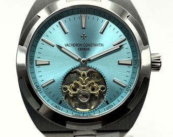 Vintage Vacheron Constantin Geneve Overseas Tourbillon Automatic Tiffany Dial Men's Wrist Watch Free Shipping