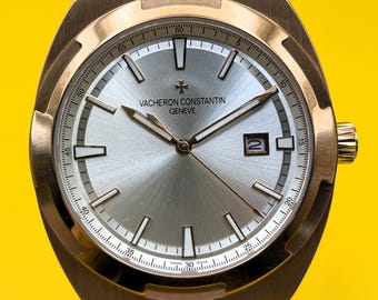 Vintage Vacheron Constantin Geneve Overseas Automatic Date Indicator Silver Dial Men's Wrist Watch Free Shipping