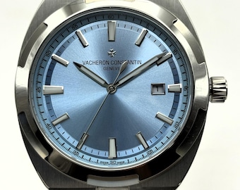 Vintage Vacheron Constanin Geneve Overseas Automatic Date Indicator Blue Dial Men's Wrist Watch Free Shipping