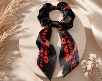 Satin Bow Hair Tie: BTS World Tour Concert Accessory, Kpop Army Fan Gift