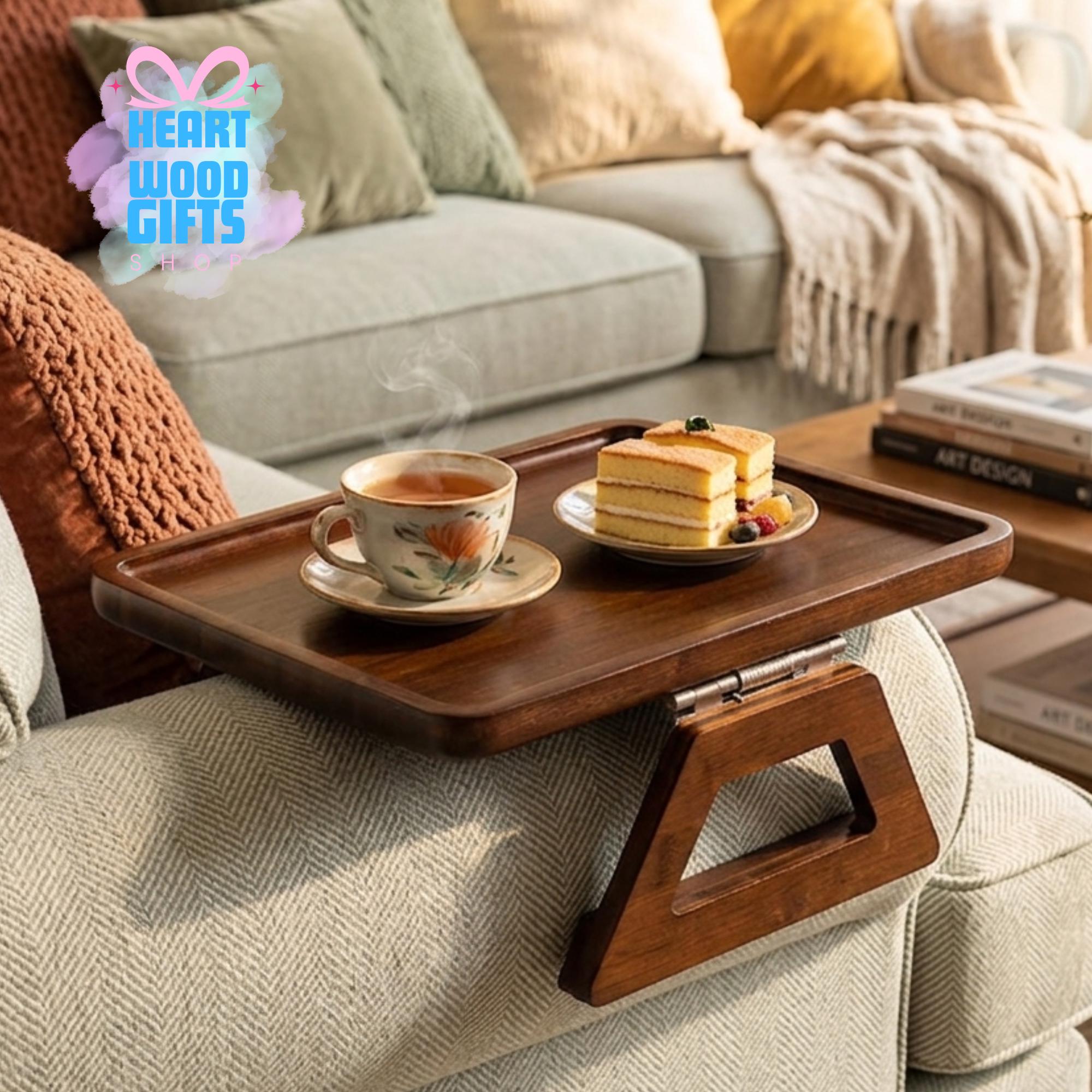 Clip on sofa tray table