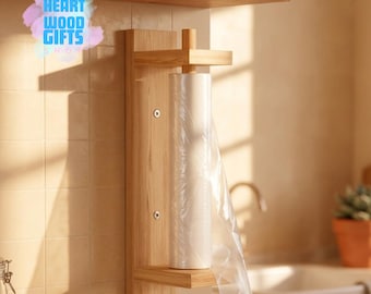 An der Wand befestigter Papierhandtuchhalter, hölzerner Küchenrollenhalter, platzsparender Tücherhalter, Papierhandtuch-Aufbewahrungs-Aufhänger, Bauernhaus-Küchendekor