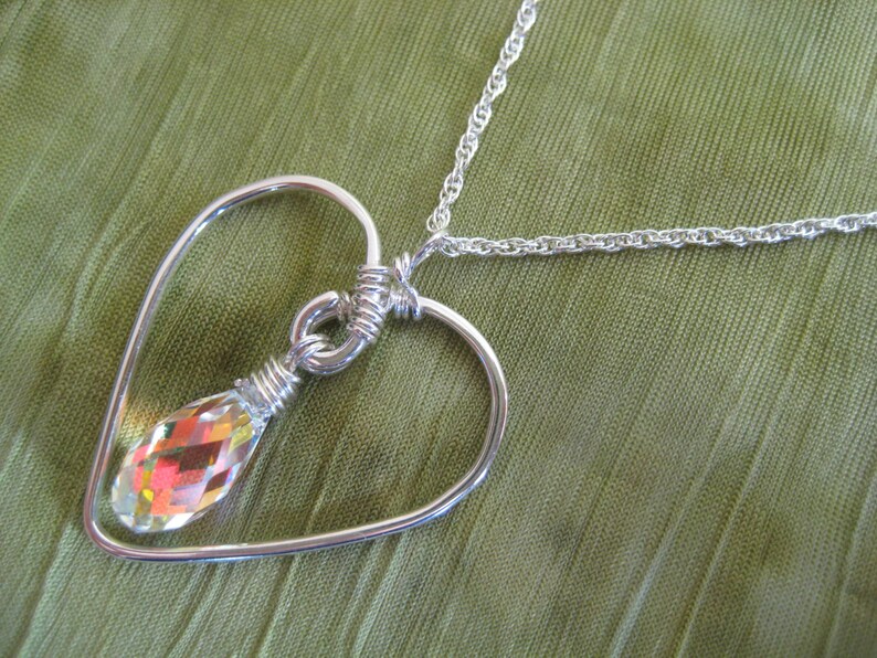 Valentine's Day Necklace Pendant Wire Wrapped Heart Etsy