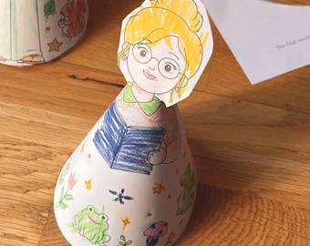Manualidad imprimible para el Día de la Madre | Regalo DIY para niños | Manualidad de cono para colorear para mamá | Actividad de recortar y pegar para preescolares | Regalo hecho a mano para niños de 2 a 4 años