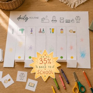 Toddler Daily Routine Chart Printable | Morning & Bedtime Routine | Visual Schedule Cards | Montessori Routine | Preschool Routine