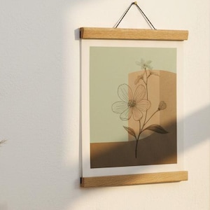 Magnetic Wooden Poster Hanger – Wooden Desk Stand for Calendars, A2, A3, A4 Posters, Unique Wall Art Display