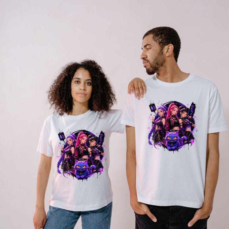 Kpop Demon Hunters PNG, Saja Boys Girls Bands, Kpop png Huntrix png, Design de camiseta de grupo de ídolos Kpop, Download instantâneo imagem 5