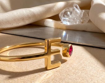 Anillo inicial personalizado con piedra de nacimiento / Anillo con letra personalizada minimalista / Anillo delicado ajustable / Anillo inicial con piedra preciosa pequeña