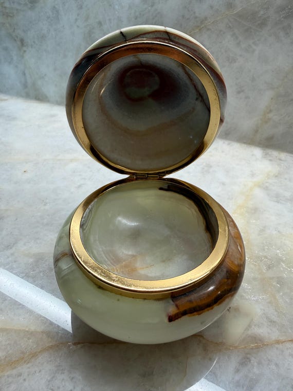 Onyx and Brass Footed Trinket Box View 5