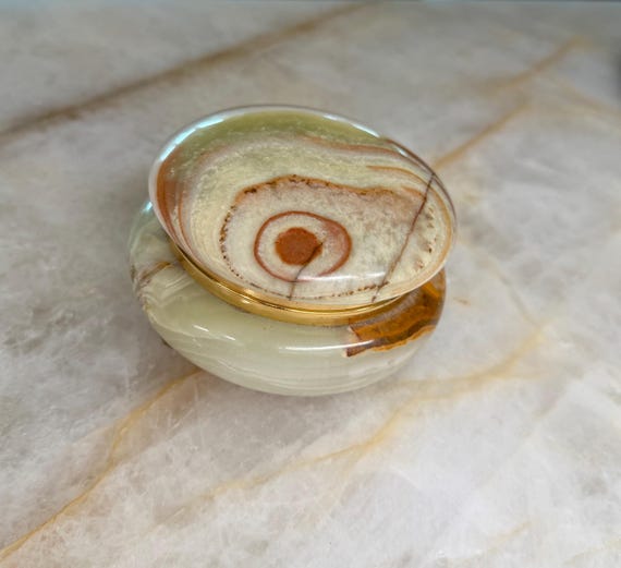 Onyx and Brass Footed Trinket Box