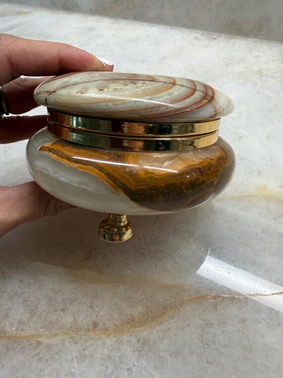 Onyx and Brass Footed Trinket Box View 3