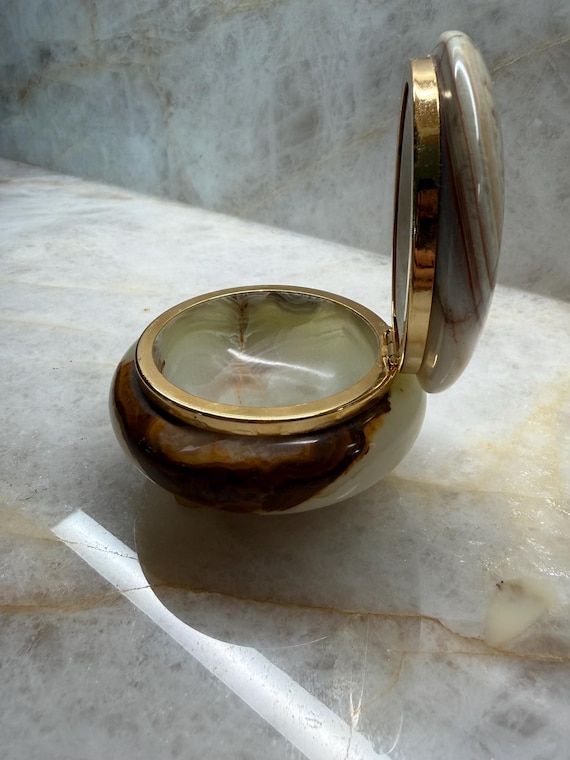 Onyx and Brass Footed Trinket Box View 4