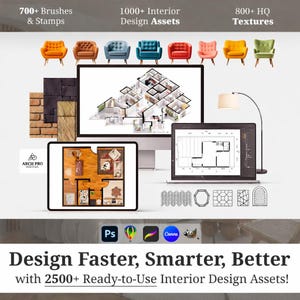Inredningsmaterialpaket | Procreate, Photoshop, Canva Toolkit (digital nedladdning)