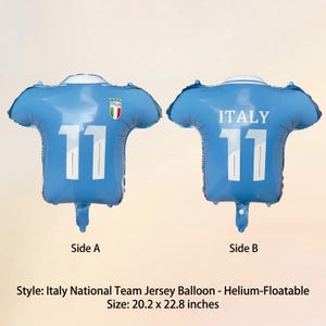 Soccer Jersey Balloons, Football Party Decor, National Team Style Balloons, Game Day Balloons, Watch Party Decorations Italy