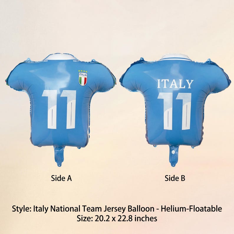 Soccer Jersey Balloons, Football Party Decor, National Team Style Balloons, Game Day Balloons, Watch Party Decorations Italy
