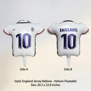 Soccer Jersey Balloons, Football Party Decor, National Team Style Balloons, Game Day Balloons, Watch Party Decorations England