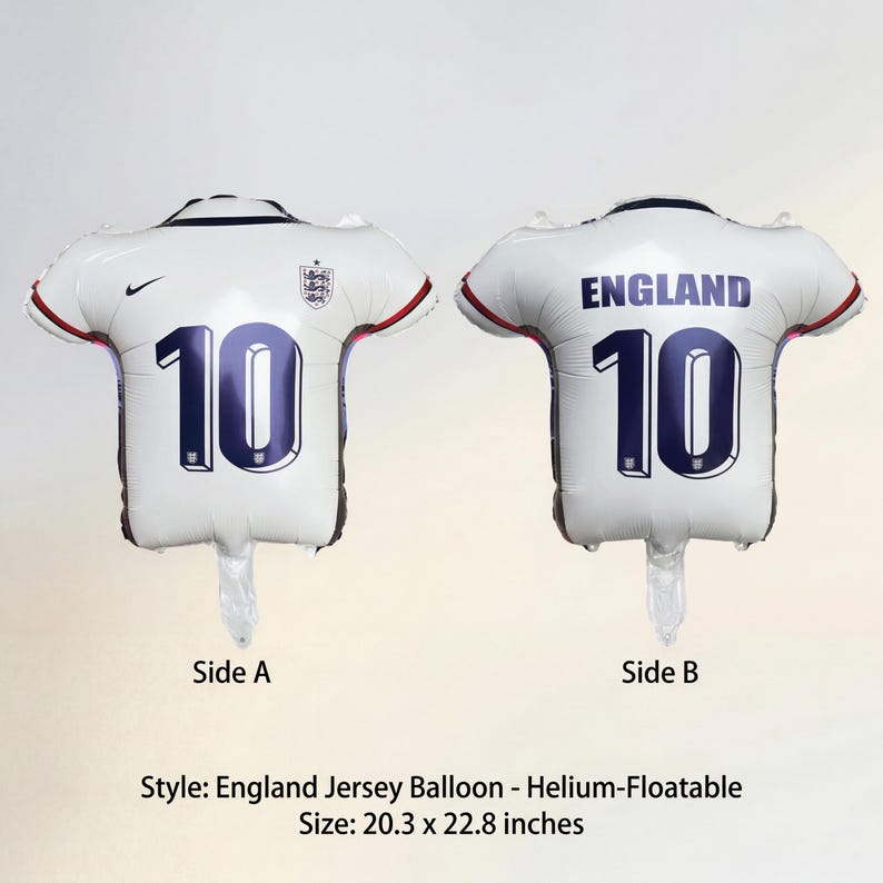 Soccer Jersey Balloons, Football Party Decor, National Team Style Balloons, Game Day Balloons, Watch Party Decorations England