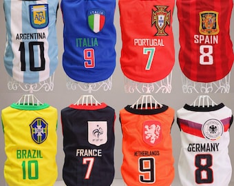 Haustier-Fußball-Trikot, Nationalmannschaft-Hunde-Shirt, Spieltag-Outfit, Fußball-Katzenkleidung, leichte atmungsaktive Weste, XS-6XL Haustier-Trikot