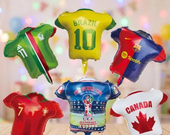Soccer Jersey Balloons, Football Party Decor, National Team Style Balloons, Game Day Balloons, Watch Party Decorations