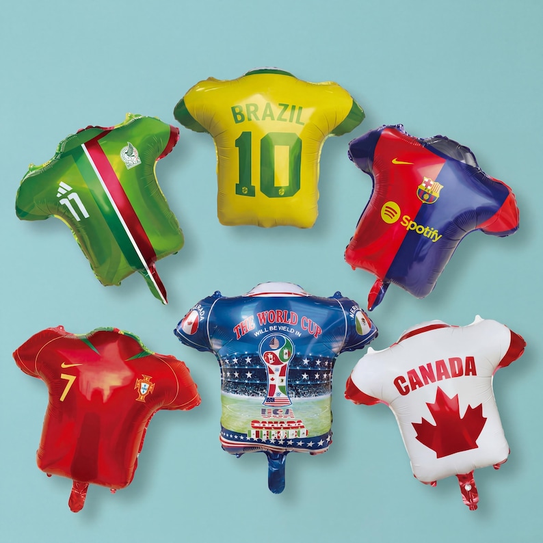 Soccer Jersey Balloons, Football Party Decor, National Team Style Balloons, Game Day Balloons, Watch Party Decorations image 14