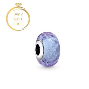 Lavendel Murano-glas 925 Sterling Silver Berlocker passar på Pandora | s925 Sterling Silver Lavendel Murano Berlock, Silver Berlocker för kvinnor Gåva