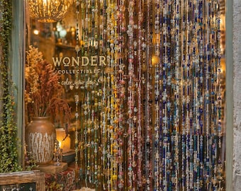 1,5 metros, en stock / Cortina atrapasoles con cuentas, colgante de ventana de cristal arcoíris, decoración bohemia brillante, cortinas de cuentas