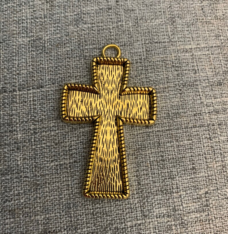 12 Cross Blank Photo Pendant Base Trays Religious Crucifix Etsy