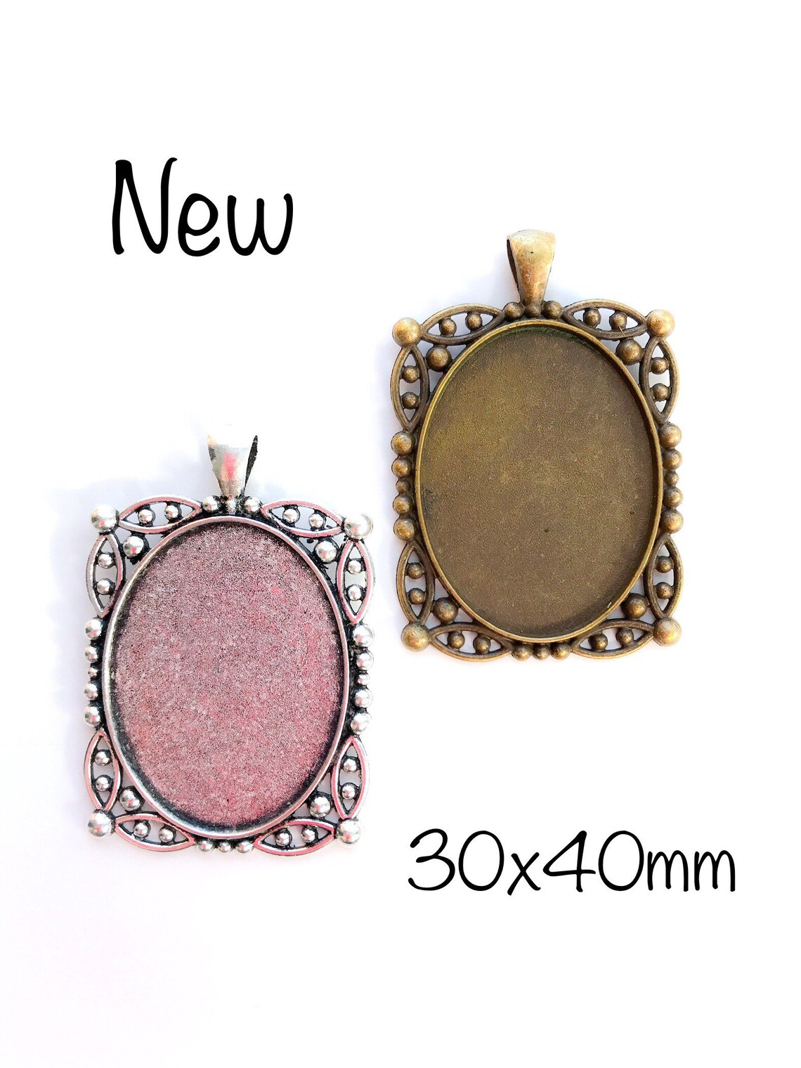 Extra Large Oval Pendant Base 30 Mm X 40 Mm for Christmas Etsy