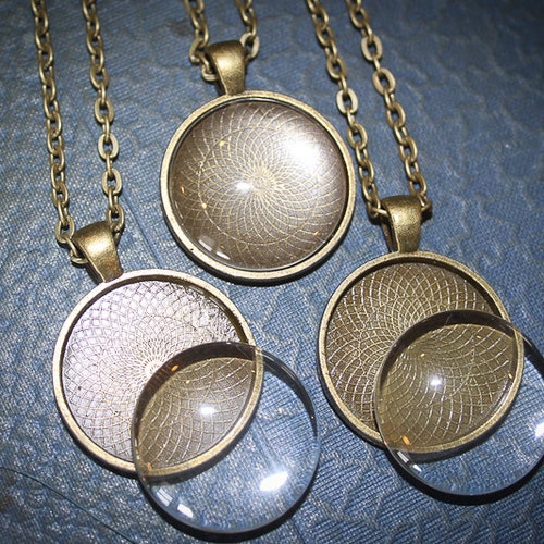 DIY 10 or 20 KITS 30mm Round Blank Pendant Necklace Kits Etsy