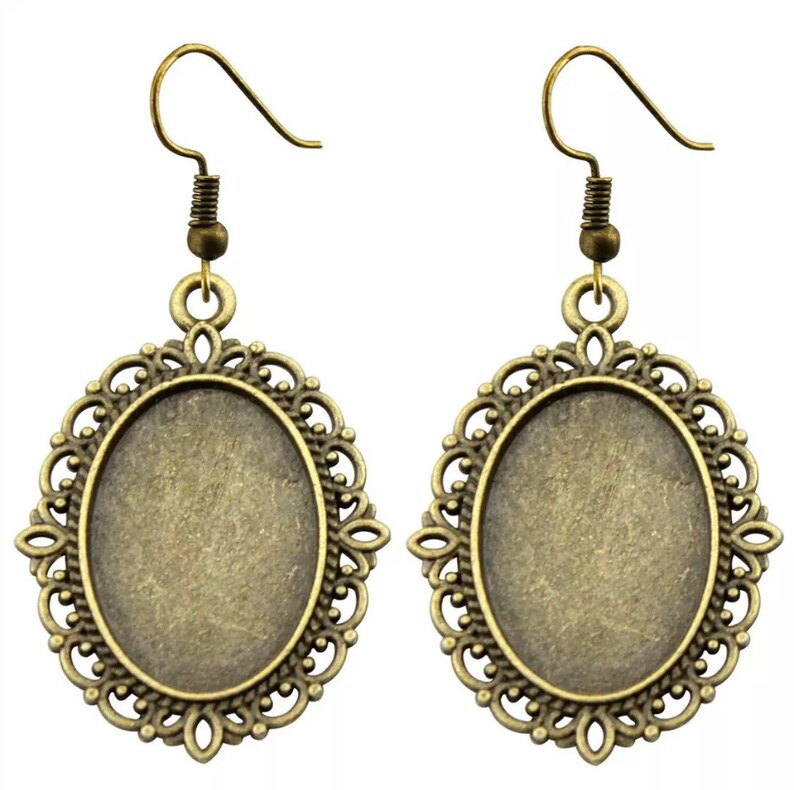 Earring Making Kits Oval Pendants Earring Wires and Etsy