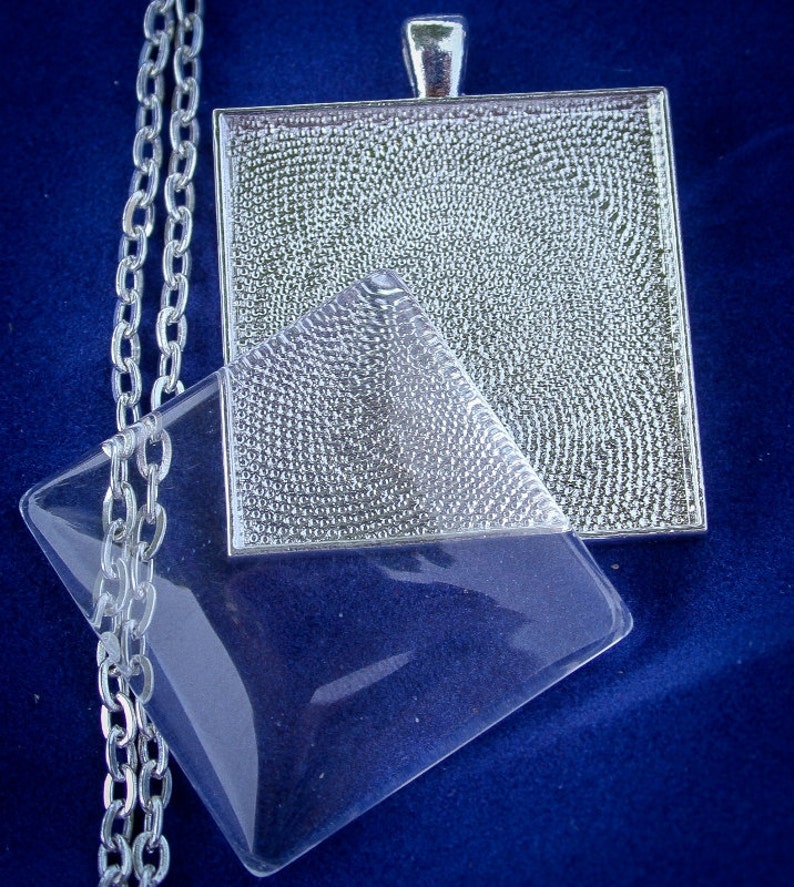 Lead /& Nickel Free 1 inch Square Pendant Base for Jewelry Making or use with Resin for photos or Altered Art Rose Gold