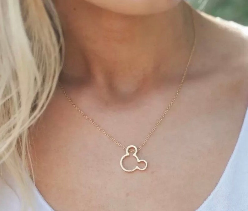 Mickey Necklace -  Disney  jewelry Perfect Vacation gift for mother  daughter ships from US FREE shipping offer silver or Gold 
