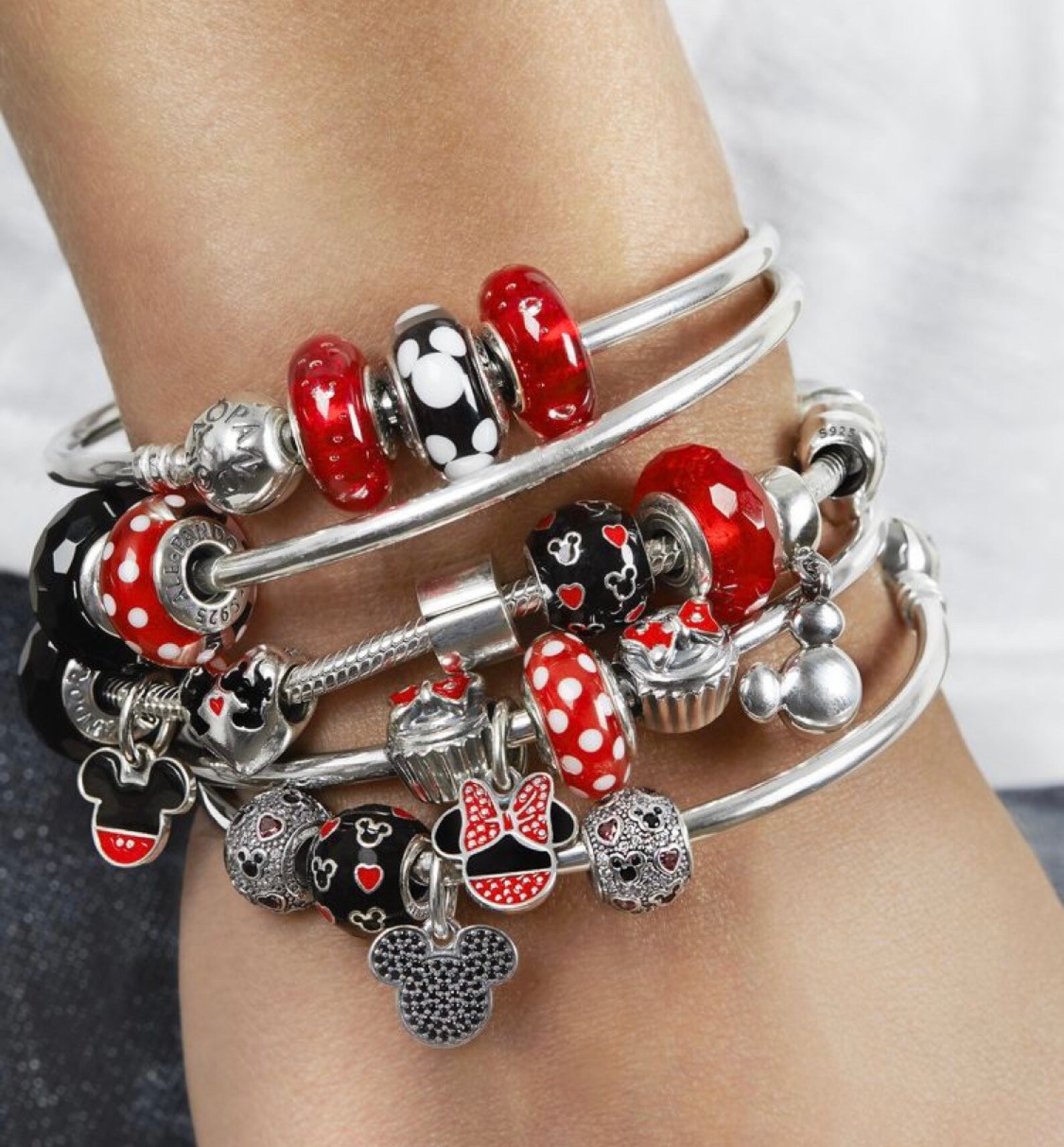 Mickey Mouse Disney Pandora charm bead bracelet jewelry Etsy